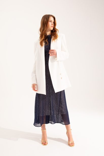 uzun lacivert elbise